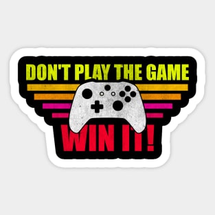 Don't Play The Game Win It Retro Vintage Gaming Controller Sticker